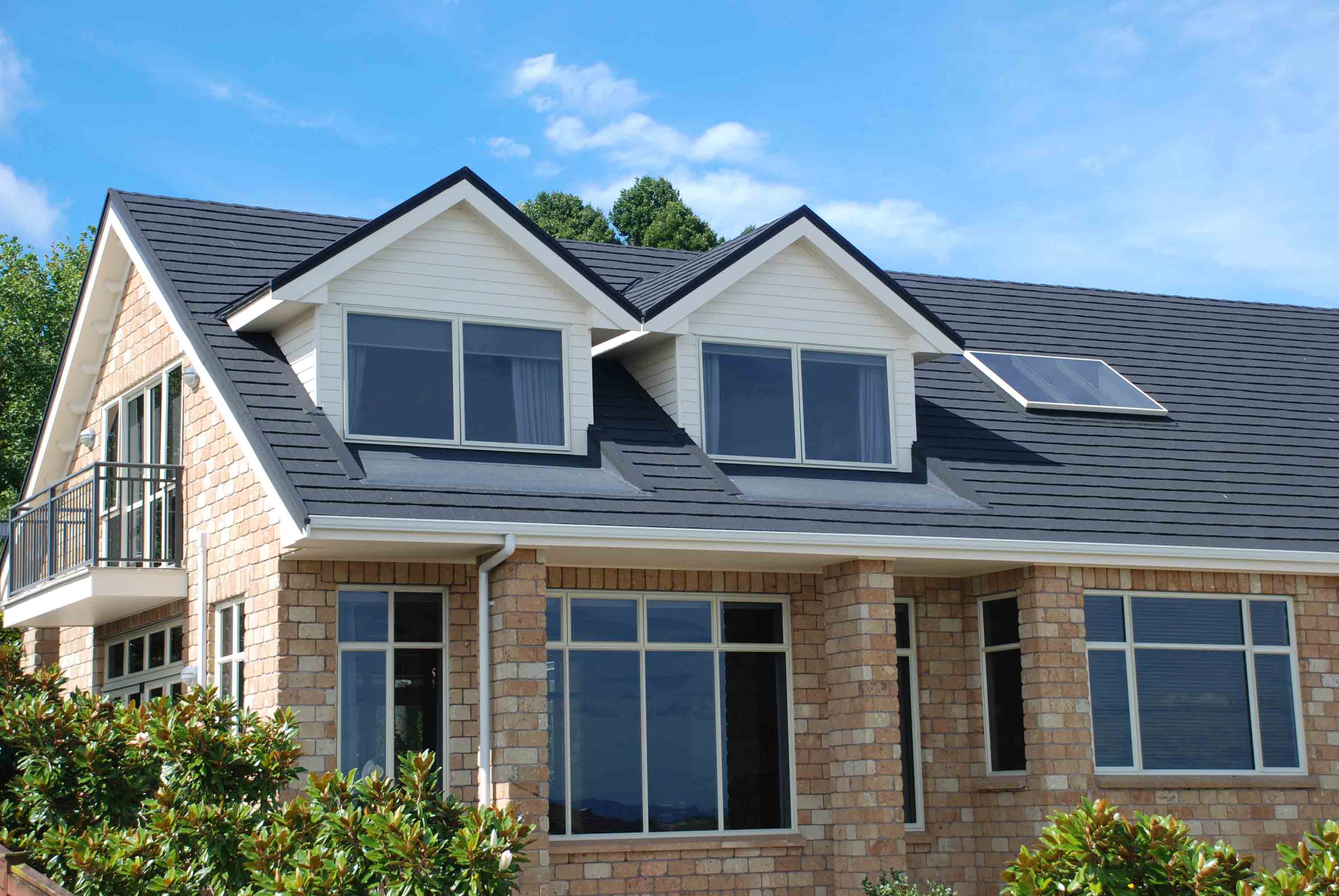 Brick home, with CF Slate, steel roof